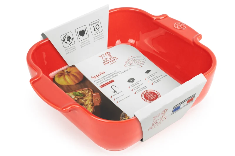 Plat four carré Peugeot Appolia en céramique rouge