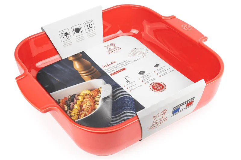 Plat four carré Peugeot Appolia en céramique rouge