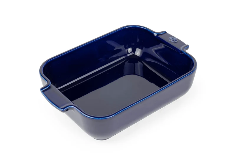 Plat four rectangle Peugeot Appolia en céramique bleu