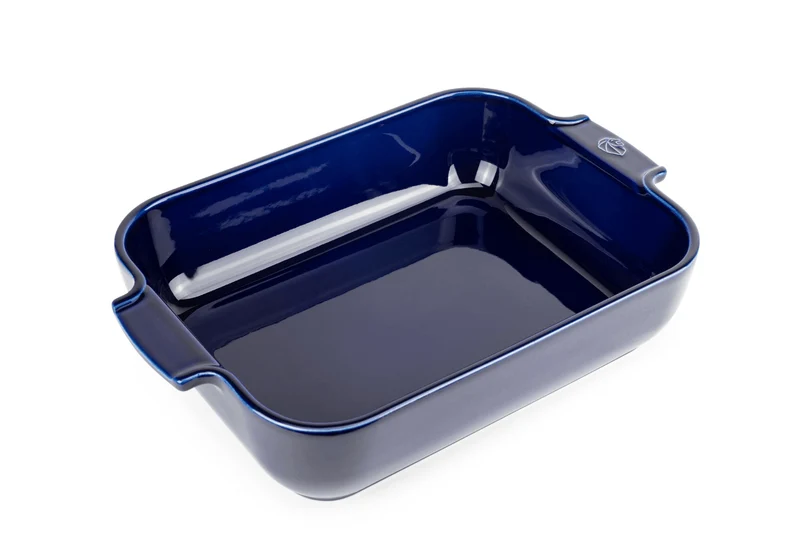 Plat four rectangle Peugeot Appolia en céramique bleu