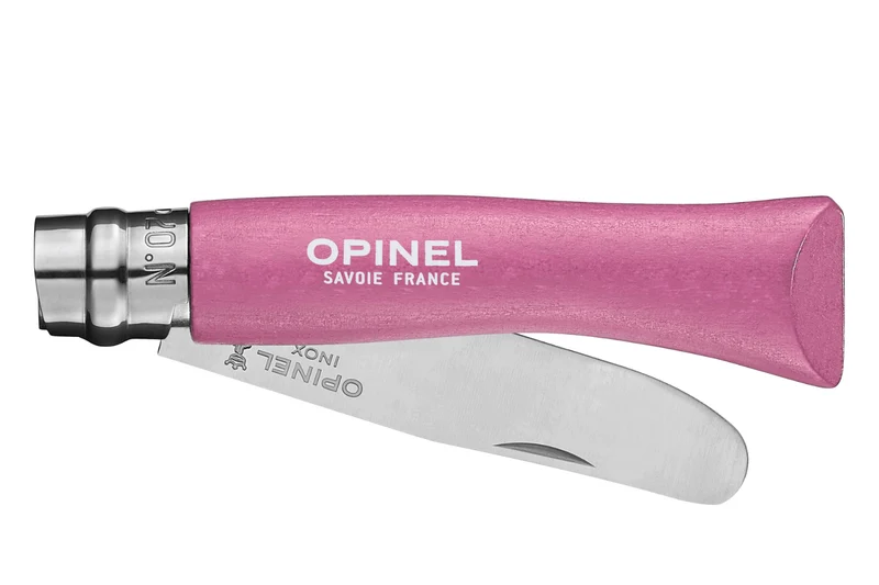 Couteau pliant Mon Premier Opinel n°07 lame 8cm manche en charme fuchsia