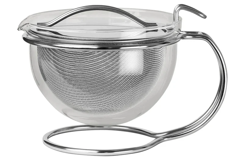 Théière Mono Filio 1,5L en verre borosilicate avec support en inox 18/10