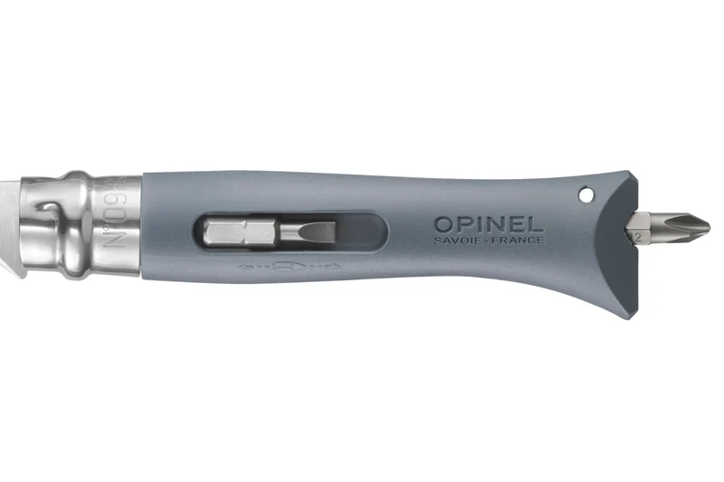 Couteau pliant Opinel Bricolage n°09 lame 8cm manche polyamide gris