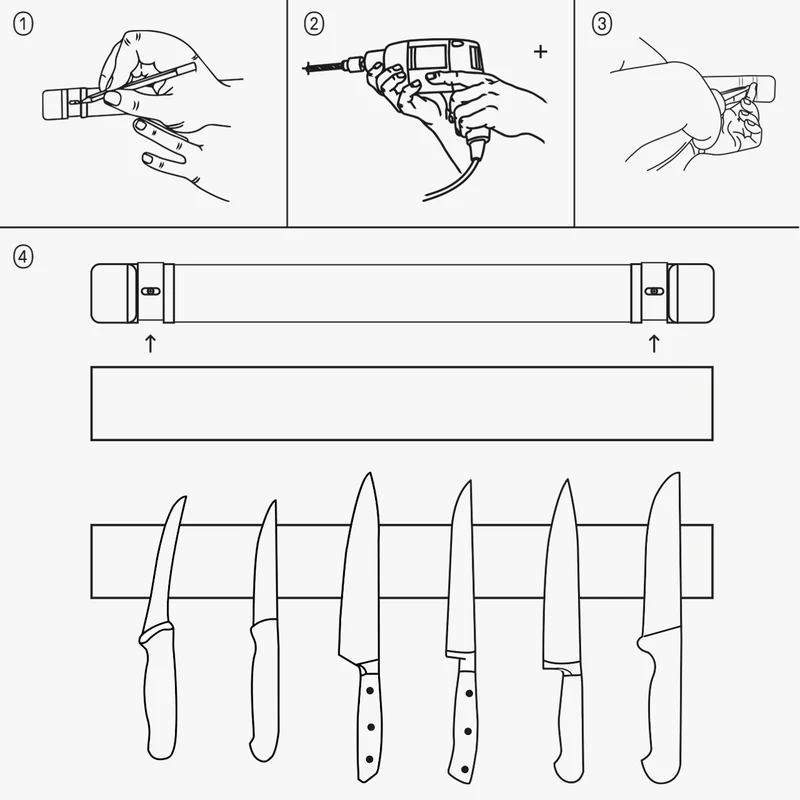 Soporte magnético para cuchillos de acero inoxidable 45 cm Arcos