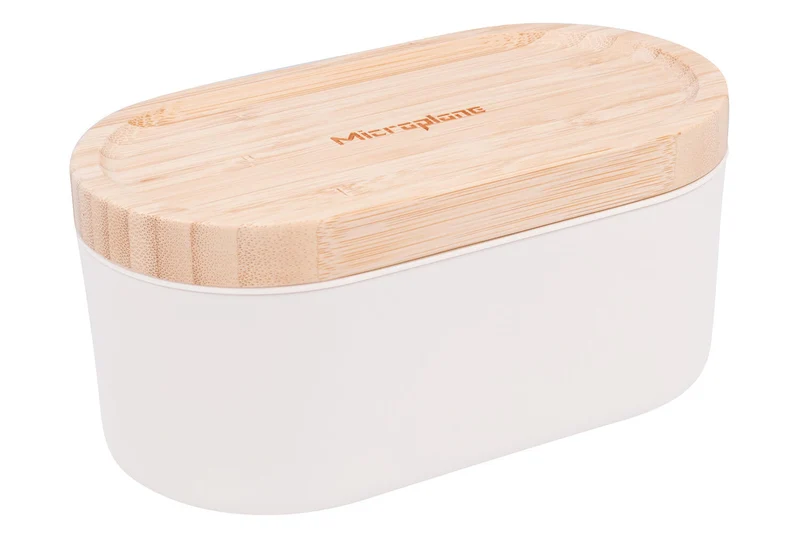 Râpe Microplane 3-en-1 blanche avec boîte de conservation et double couvercle