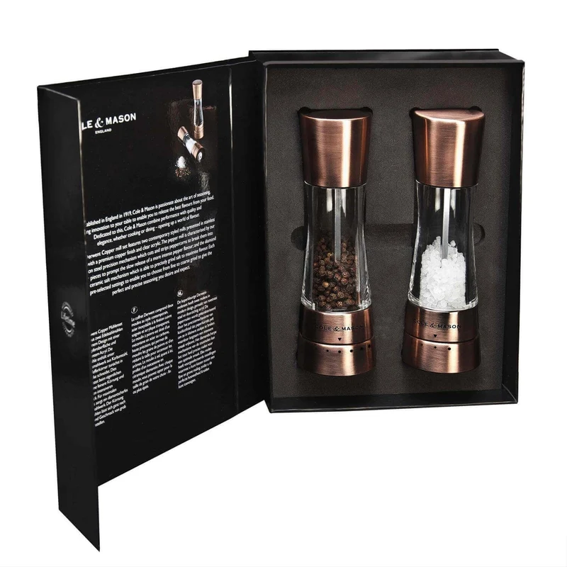 Coffret de 2 moulins sel/poivre Derwent Cole & Mason 19cm