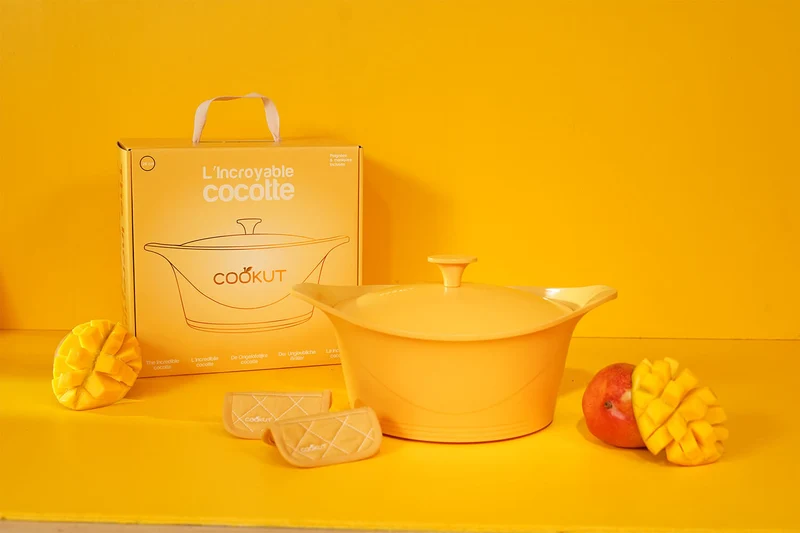 Coffret Cookut L'incroyable cocotte 24cm mangue avec poignée et maniques incluses - Édition limitée 2026