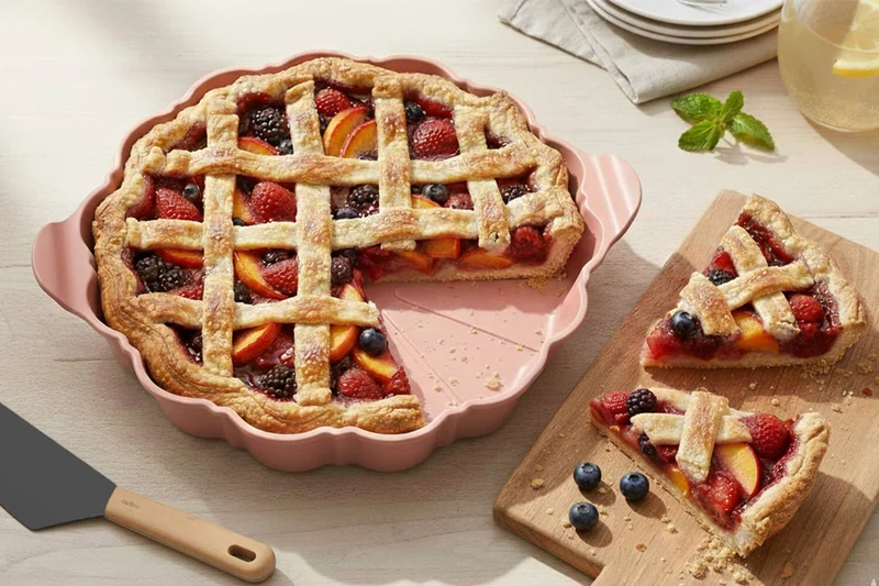 Plat à tarte Cookut Le Formidable avec coupe-tarte guimauve