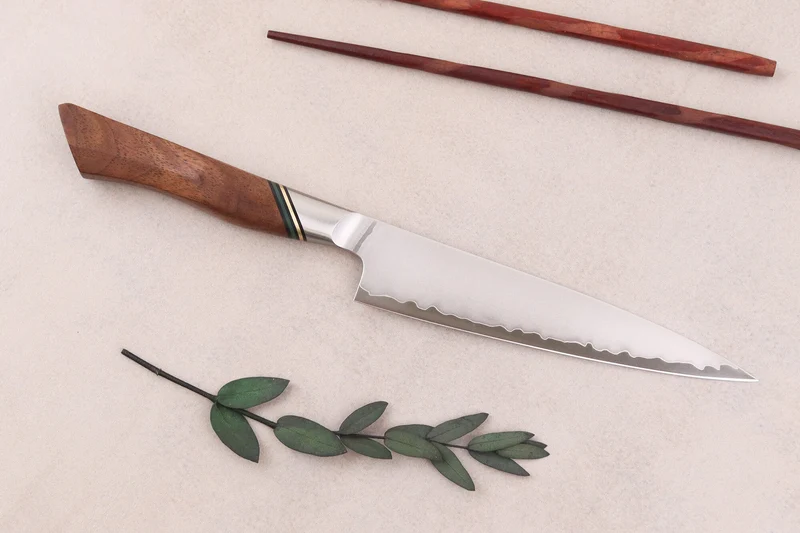 Couteau universel 13cm Ryda Knives A-30 San Maï et manche en noyer