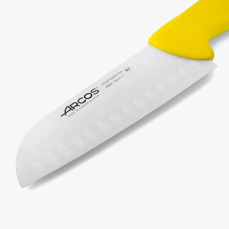 Cuchillo Santoku color amarillo Serie 2900 180 mm