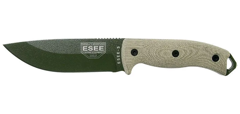 Couteau ESEE-5 Lame Verte Vert clair ESEE