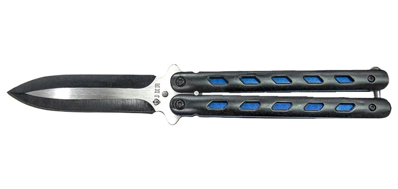 Couteau papillon jrk noir et bleu