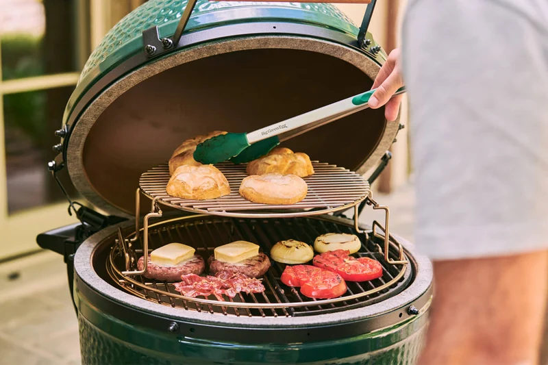 Rack multi-niveau avec grille ronde inox pour Big Green Egg Large