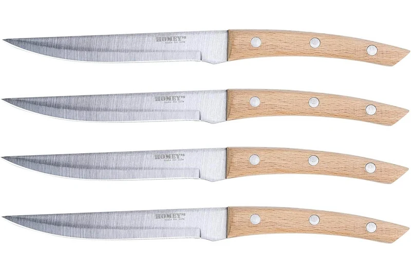 Coffret 4 couteaux à steak Homey's Bokträ lame lisse 13cm
