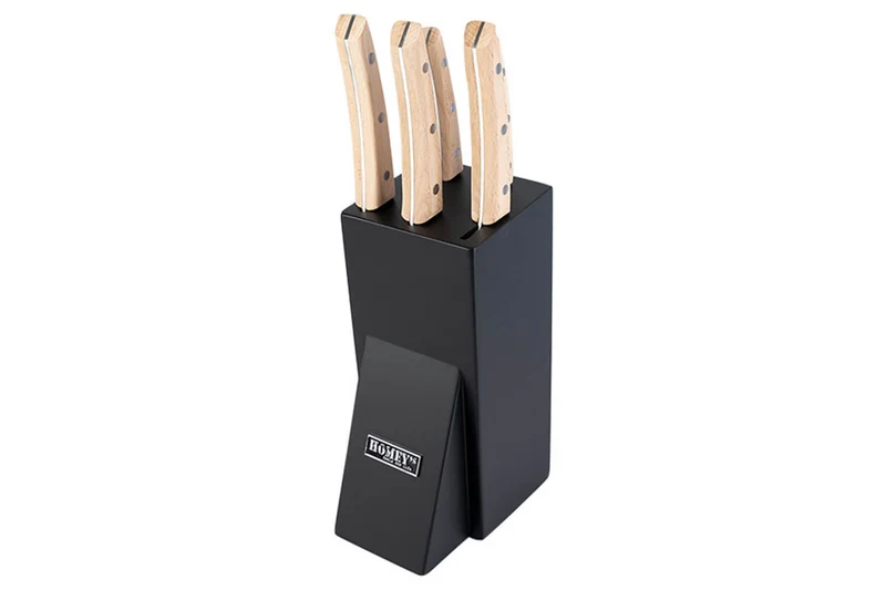 Bloc 5 couteaux de cuisine Homey's Bokträ manches en hêtre
