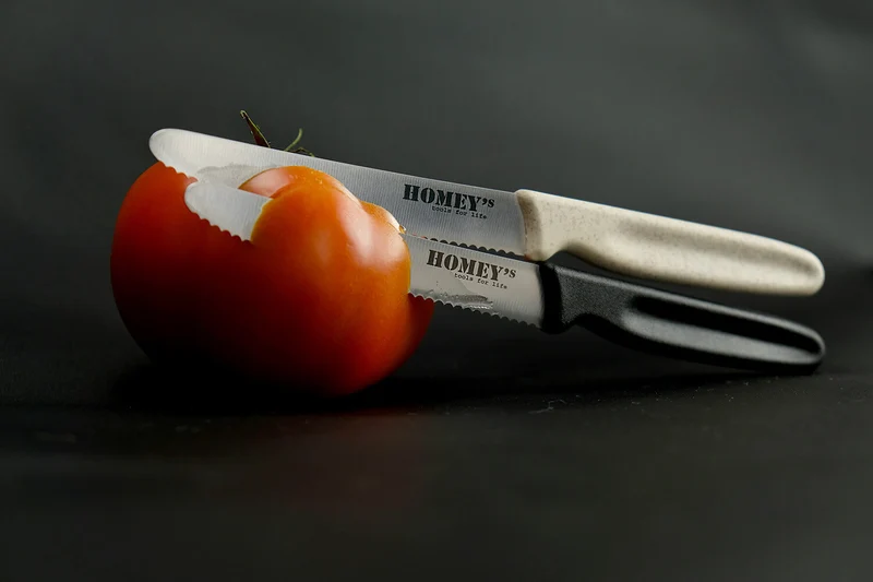Set de 2 couteaux de cuisine universels Homey's Mölti SVART lame crantée 11cm