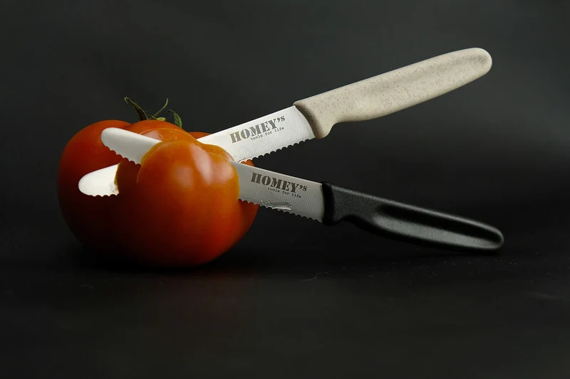 Set de 2 couteaux de cuisine universels Homey's Mölti SVART lame crantée 11cm