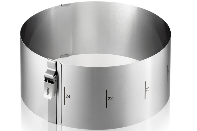 Cercle à gâteaux extensible Gefu Tondo Clip en acier inoxydable hauteur 10cm