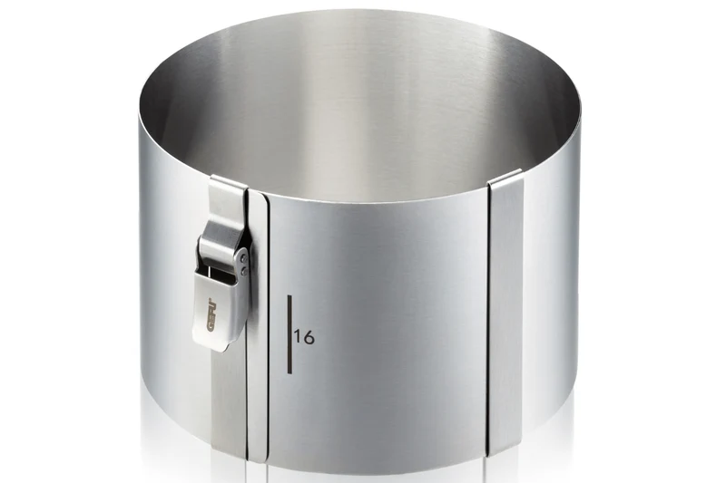 Cercle à gâteaux extensible Gefu Tondo Clip en acier inoxydable hauteur 10cm