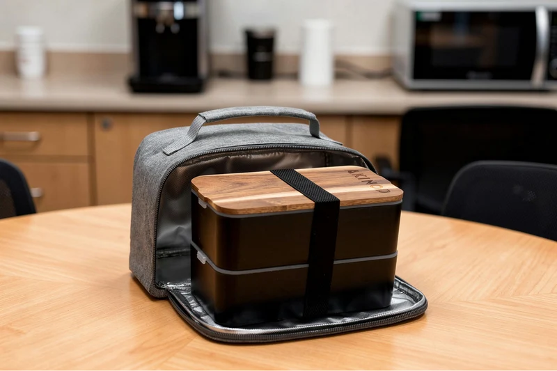 Sac isotherme Akinod 11:58 gris chiné + Bento noir 1,4L