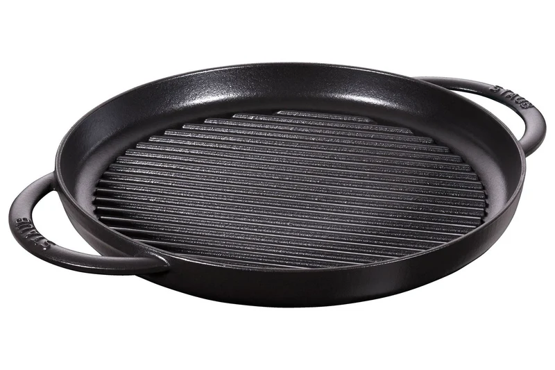 Poêle gril Staub Pure ronde en fonte émaillée noir mat