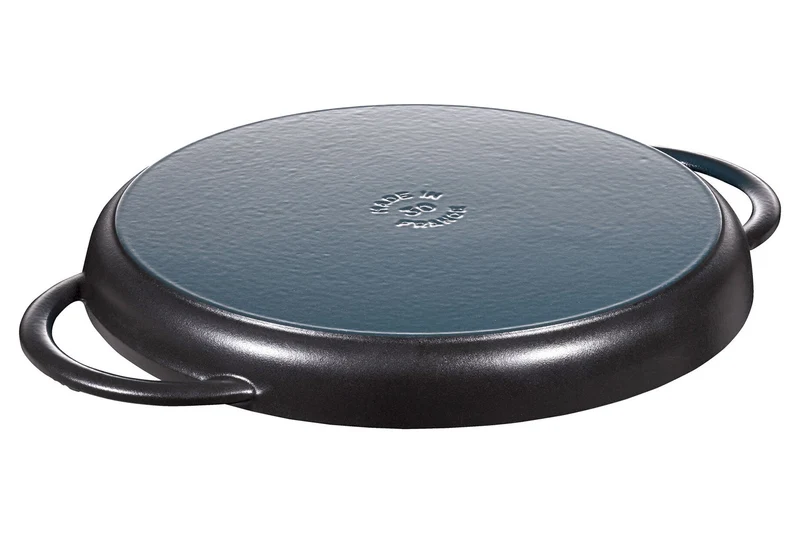 Poêle gril Staub Pure ronde en fonte émaillée noir mat