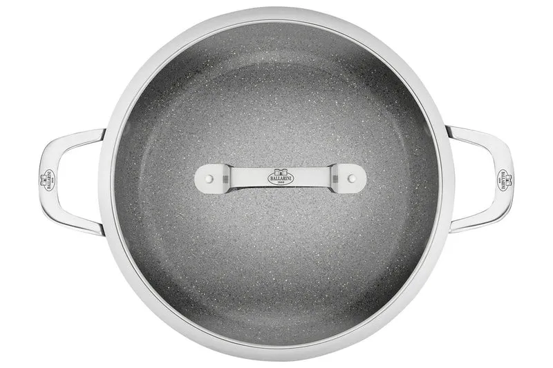 Sauteuse antiadhésive Ballarini Salina 28cm revêtement céramique 2 poignées et couvercle en verre