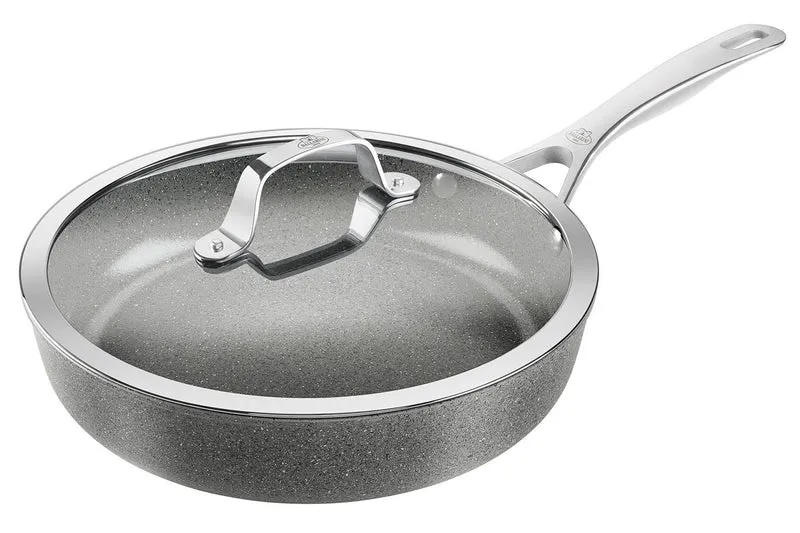 Sauteuse antiadhésive Ballarini Salina 28cm revêtement céramique et couvercle en verre