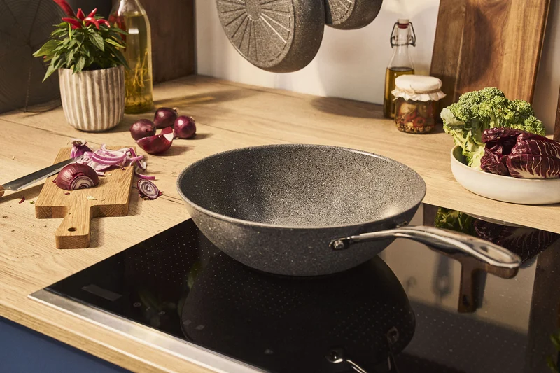 Wok antiadhésif Ballarini Salina 30cm en aluminium revêtement céramique