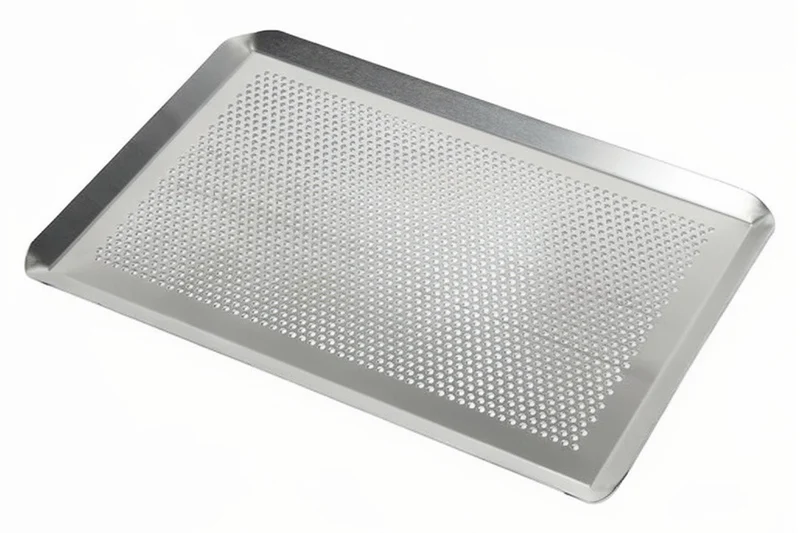 Plaque pâtissière perforée en aluminium Patisdécor avec rebords 40x30cm