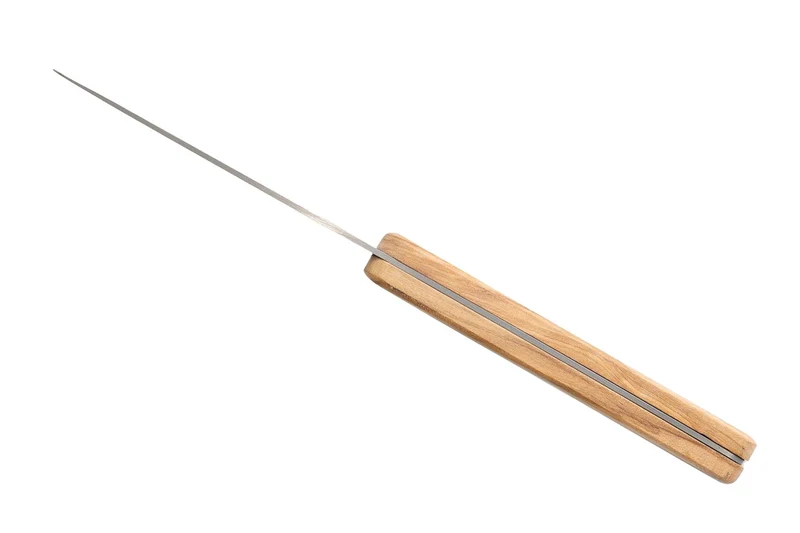 Set de 2 couteaux d'office Deejo Office Art Déco manche en bois d'olivier et bois corail 9cm