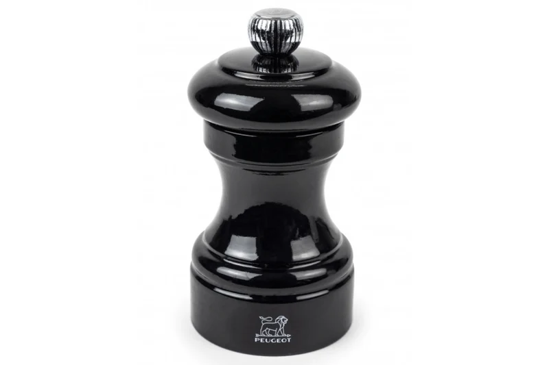Moulin à sel sec manuel Peugeot Bistro en bois de hêtre laqué noir 10cm