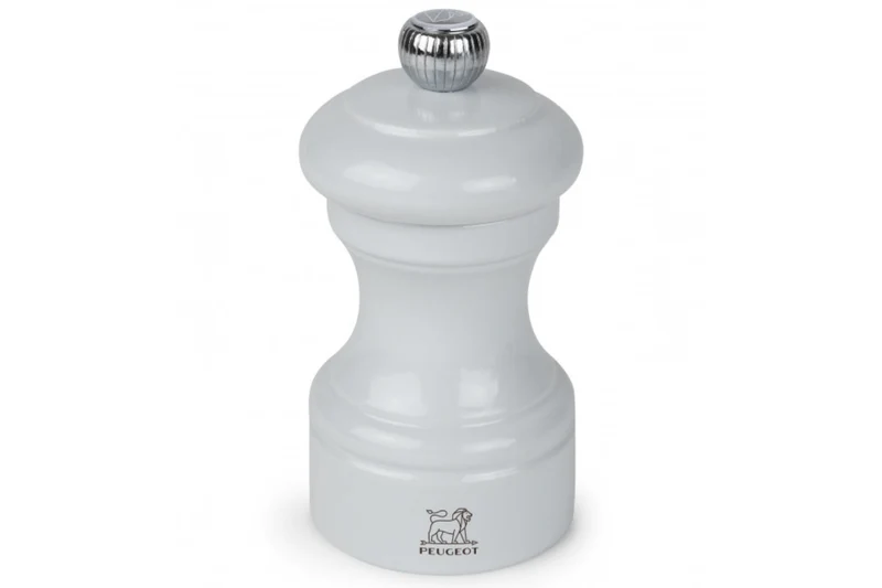 Moulin à sel sec manuel Peugeot Bistro en bois de hêtre laqué gris perle 10cm