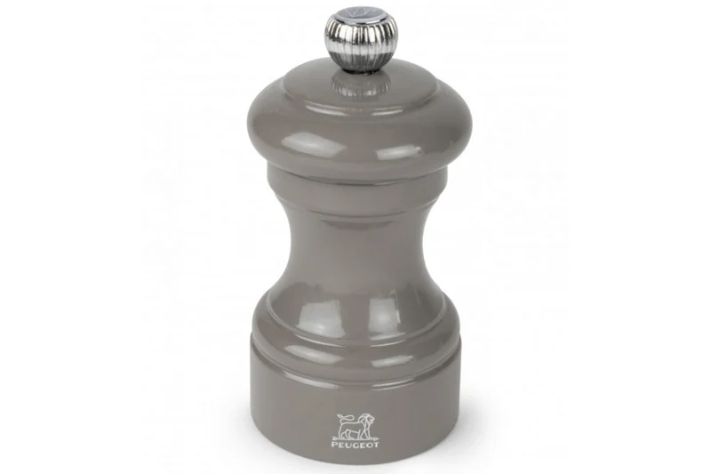 Moulin à sel sec manuel Peugeot Bistro en bois de hêtre laqué gris taupe 10cm