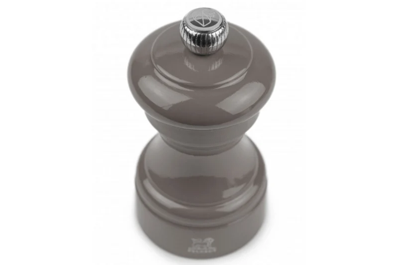 Moulin à sel sec manuel Peugeot Bistro en bois de hêtre laqué gris taupe 10cm