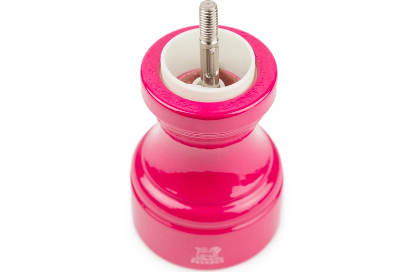 Moulin à sel sec manuel Peugeot Bistro en bois de hêtre laqué rose bonbon 10cm
