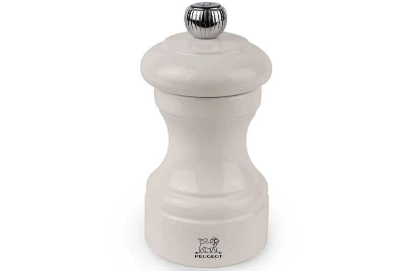 Moulin à poivre manuel Peugeot Bistro en bois de hêtre laqué ivoire 10cm