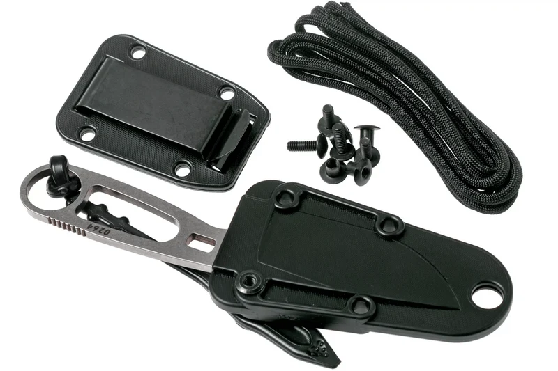 Couteau Esee Imlay ESEE-IMLAY lame semi-dentée 6,2cm manche ajouré inox + étui noir