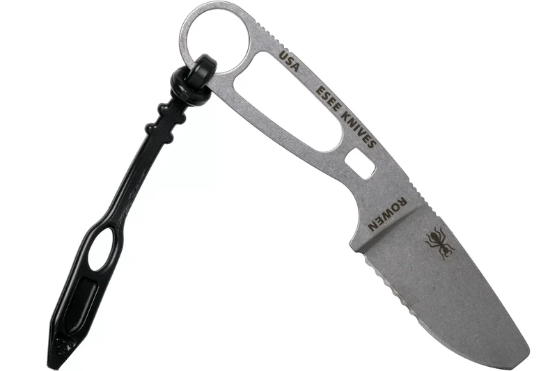 Couteau Esee Imlay ESEE-IMLAY lame semi-dentée 6,2cm manche ajouré inox + étui noir
