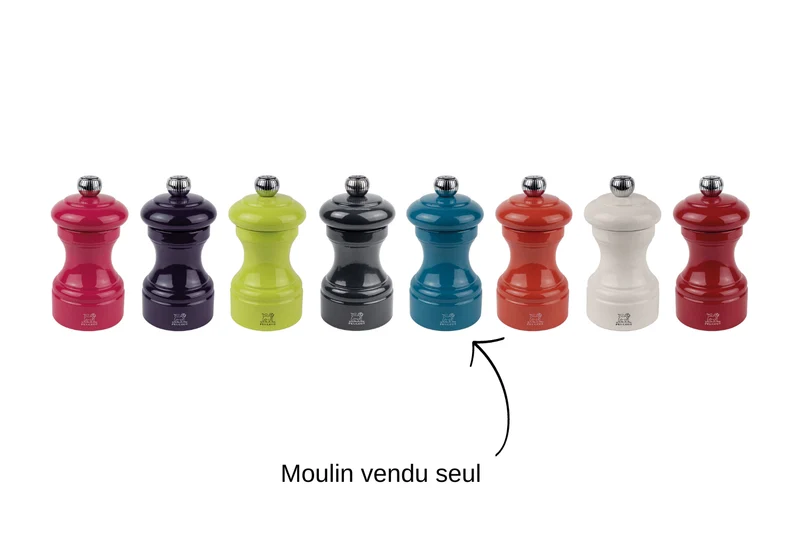Moulin à sel sec manuel Peugeot Bistro en bois laqué bleu pacifique 10cm