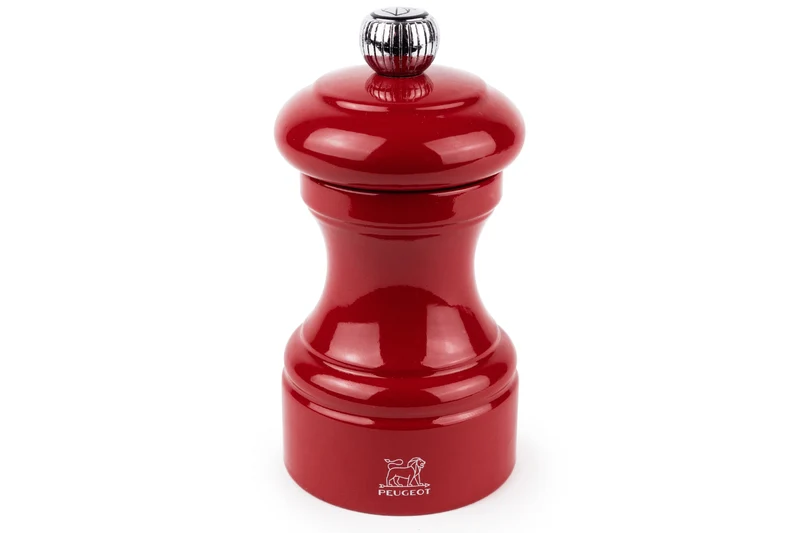 Moulin à sel sec manuel Peugeot Bistro en bois laqué rouge passion 10cm