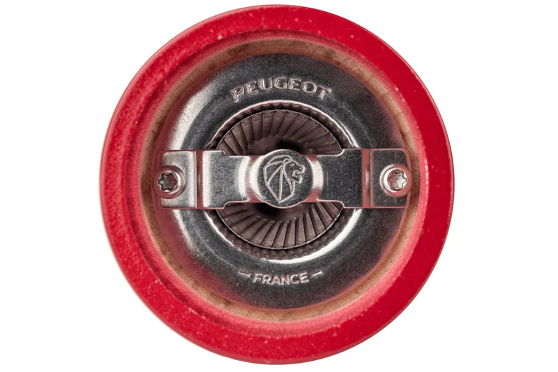 Moulin à sel sec manuel Peugeot Bistro en bois laqué rouge passion 10cm