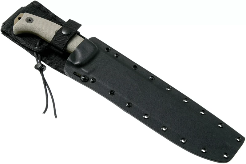 Machette Esee Junglas JUNGLAS-DE-E lame acier carbone Dark Earth 26,5cm manche micarta gris + étui
