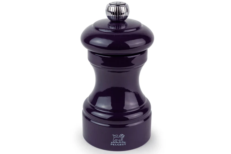 Moulin à poivre manuel Peugeot Bistro en bois de hêtre laqué aubergine 10cm