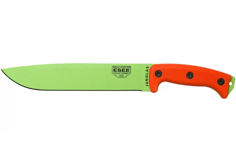 Machette Esee Junglas JUNGLAS-VG-E lame carbone venom green 26,5cm manche G10 orange + étui