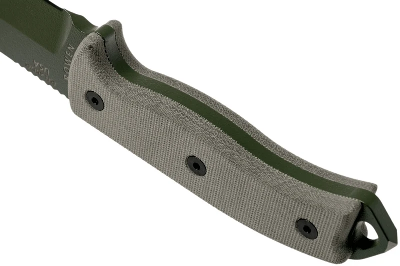 Couteau Esee 5 ESEE-5P-OD-E lame acier carbone vert 13,7cm manche micarta gris + étui