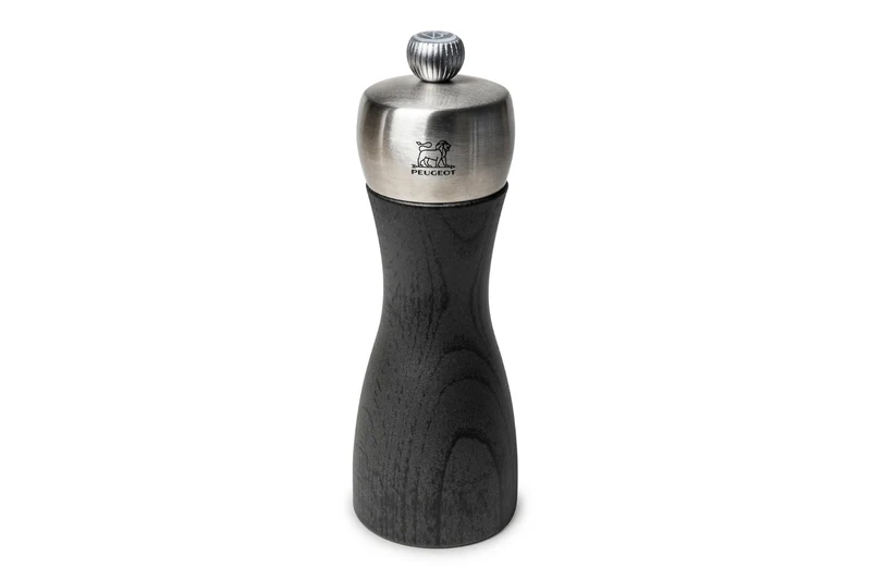 Moulin à sel sec manuel Peugeot Fidji en bois de hêtre et inox collection graphite 15cm