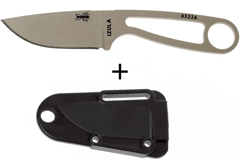 Couteau de cou Esee Izula Desert Tan IZULA-DT lame acier carbone 6,7cm manche en acier + étui