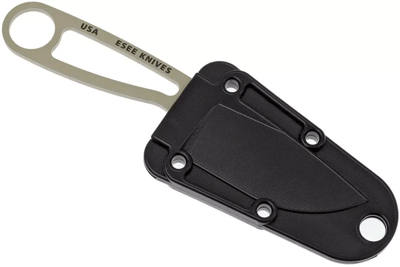 Couteau de cou Esee Izula Desert Tan IZULA-DT lame acier carbone 6,7cm manche en acier + étui