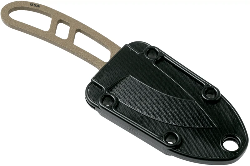 Couteau de cou Esee Candiru Dark Earth CAN-DE lame acier carbone 5,1cm manche ajouré en acier + étui